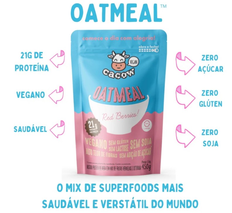 OATMEAL RED BERRIES  - AVEIA COM FRUTAS VERMELHAS - 450 g